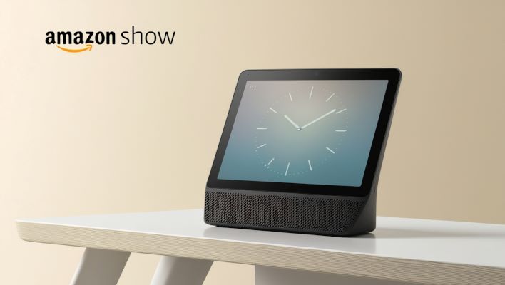 Echo Show da Amazon. Equipamento utilizado em residências e escritórios como uma assistente virtual.